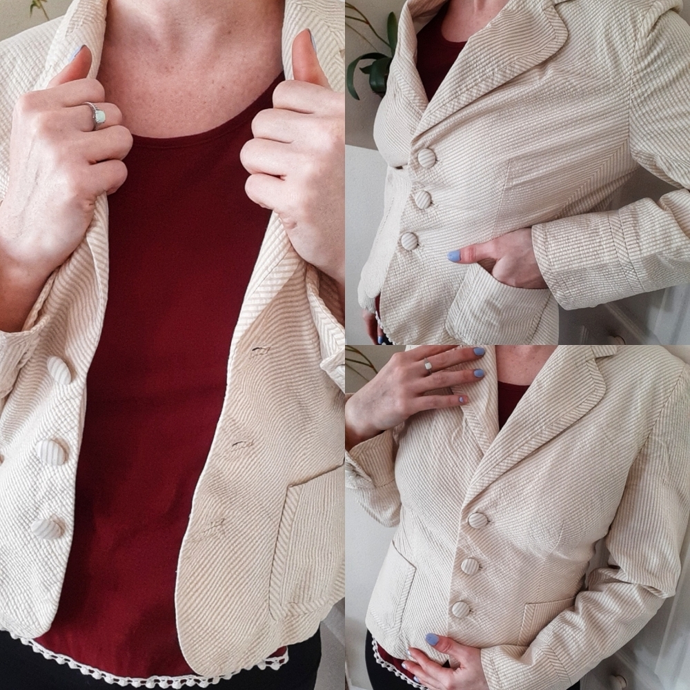 Banana Republic Blazer - Cream & Striped sz 12